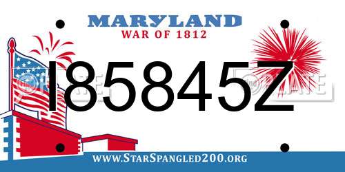 I85845Z Maryland License Plate