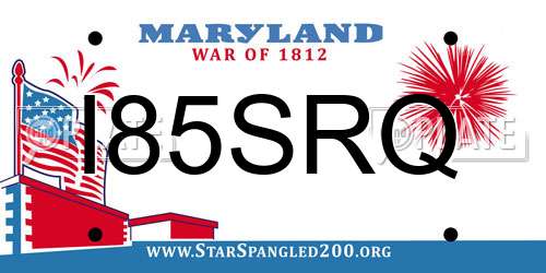I85SRQ Maryland License Plate