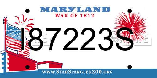 I87223S Maryland License Plate
