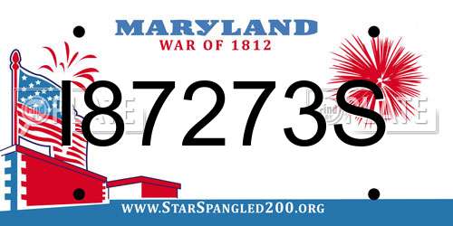 I87273S Maryland License Plate