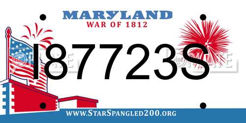 I87723S Maryland License Plate