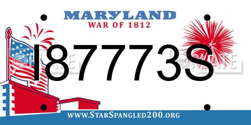 I87773S Maryland License Plate