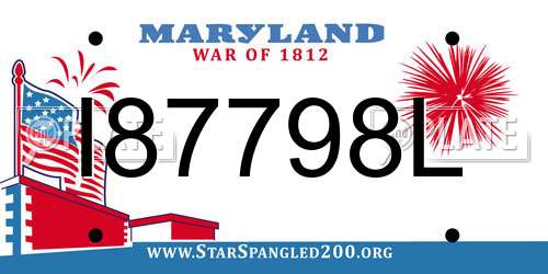 I87798L Maryland License Plate
