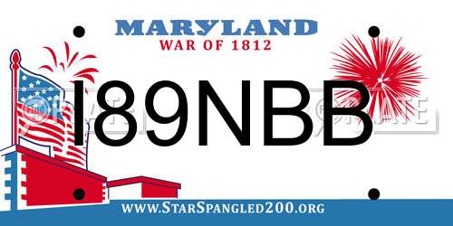 I89NBB Maryland License Plate