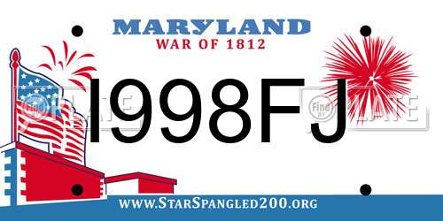 I998FJ Maryland License Plate