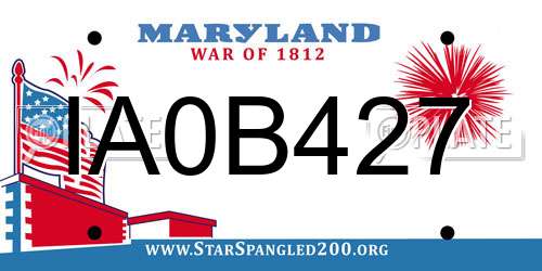 IA0B427 Maryland License Plate