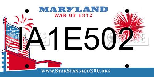 IA1E502 Maryland License Plate