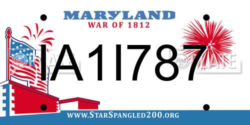 IA1I787 Maryland License Plate