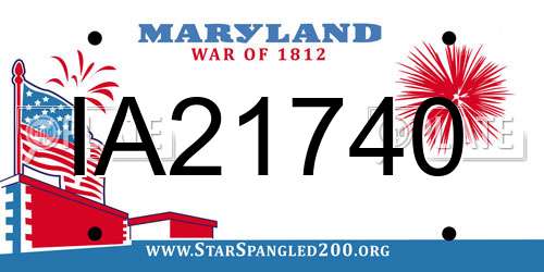 IA21740 Maryland License Plate