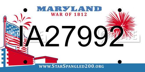 IA27992 Maryland License Plate