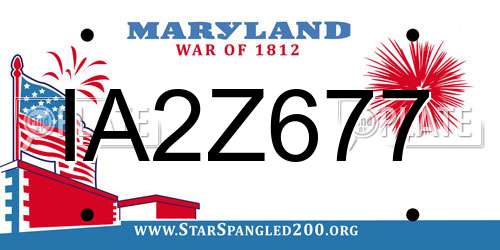 IA2Z677 Maryland License Plate