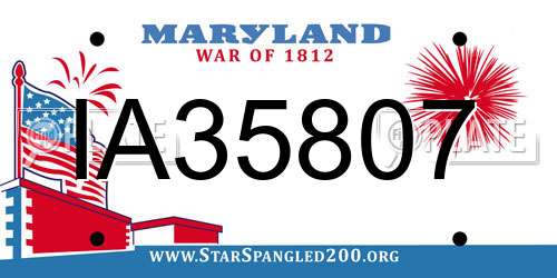IA35807 Maryland License Plate