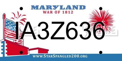 IA3Z636 Maryland License Plate
