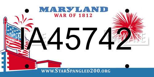 IA45742 Maryland License Plate