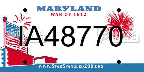 IA48770 Maryland License Plate