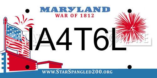 IA4T6L Maryland License Plate