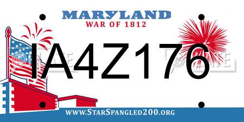 IA4Z176 Maryland License Plate