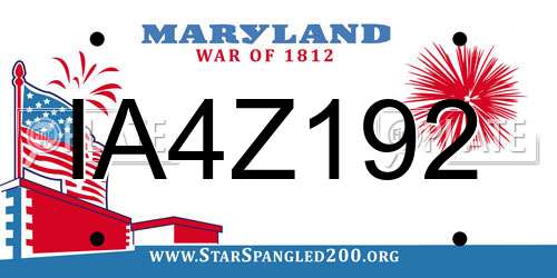 IA4Z192 Maryland License Plate