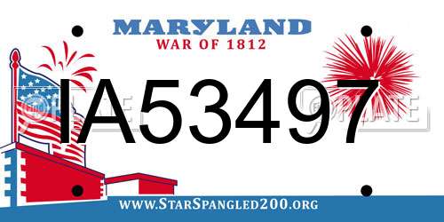 IA53497 Maryland License Plate