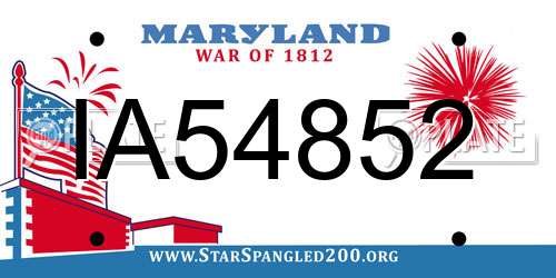 IA54852 Maryland License Plate