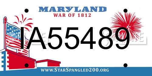 IA55489 Maryland License Plate