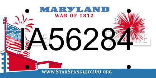 IA56284 Maryland License Plate