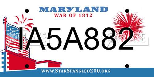 IA5A882 Maryland License Plate