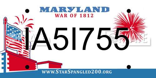 IA5I755 Maryland License Plate