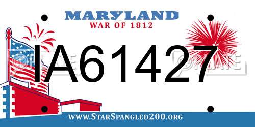 IA61427 Maryland License Plate