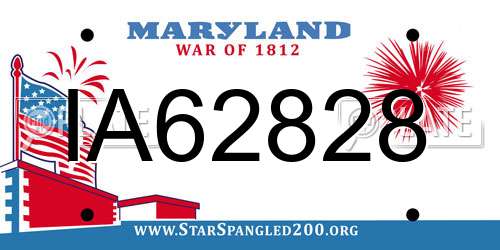 IA62828 Maryland License Plate
