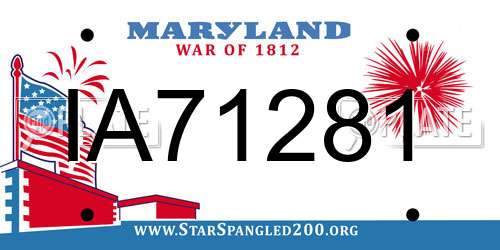 IA71281 Maryland License Plate