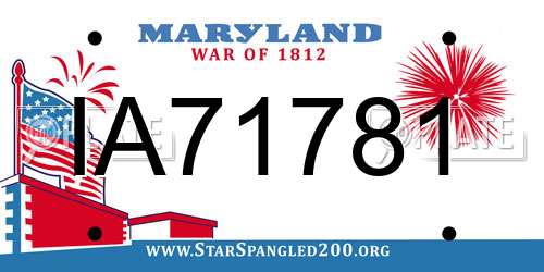 IA71781 Maryland License Plate