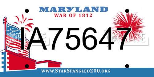 IA75647 Maryland License Plate