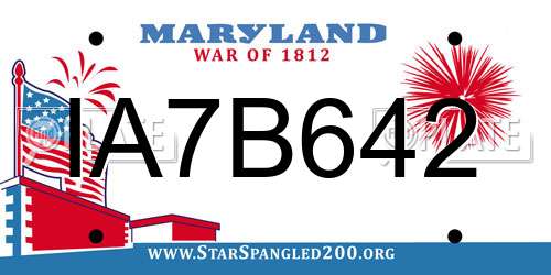 IA7B642 Maryland License Plate