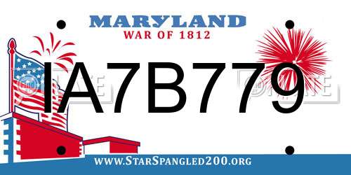 IA7B779 Maryland License Plate