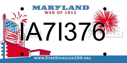 IA7I376 Maryland License Plate