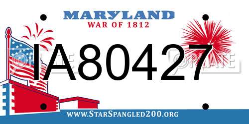 IA80427 Maryland License Plate