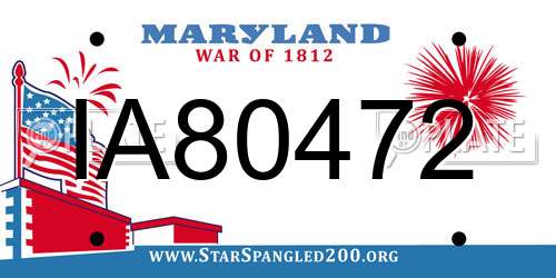 IA80472 Maryland License Plate