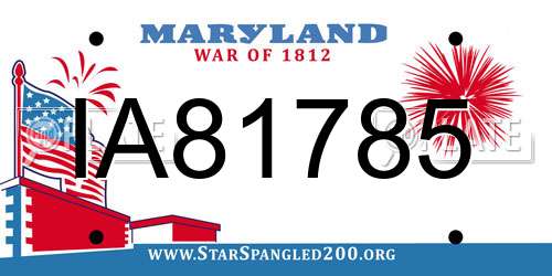 IA81785 Maryland License Plate