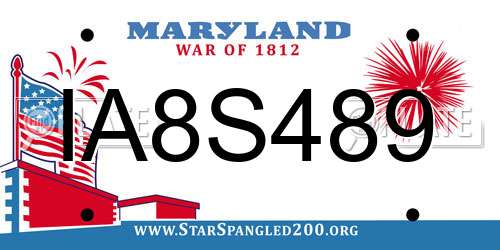IA8S489 Maryland License Plate