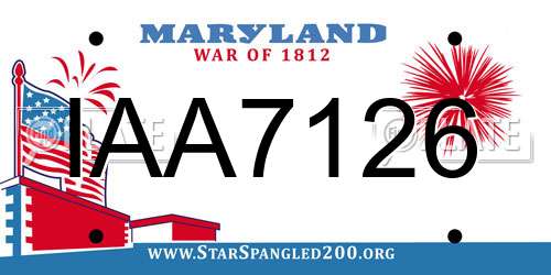 IAA7126 Maryland License Plate