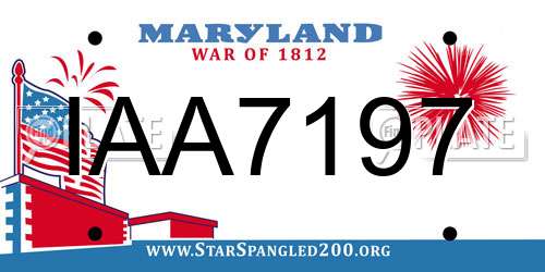 IAA7197 Maryland License Plate