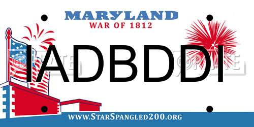 IADBDDI Maryland License Plate