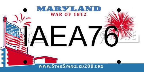 IAEA76 Maryland License Plate