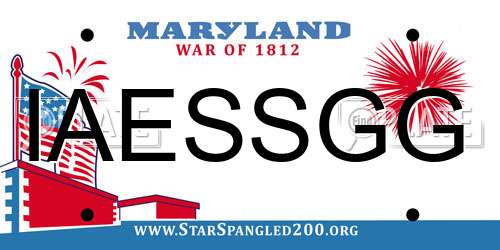 IAESSGG Maryland License Plate