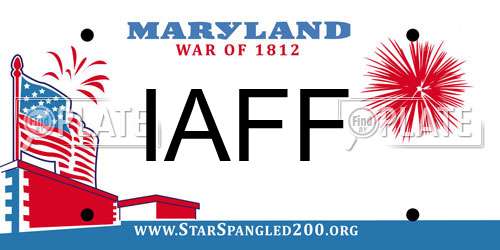 IAFF Maryland License Plate