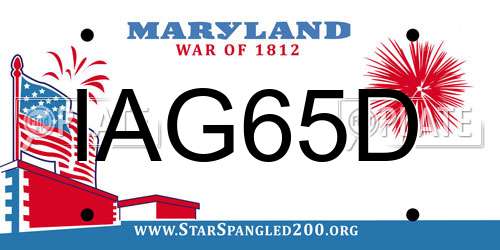 IAG65D Maryland License Plate