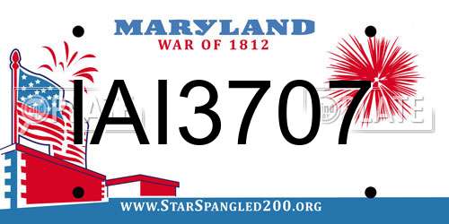 IAI3707 Maryland License Plate