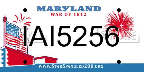 IAI5256 Maryland License Plate
