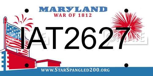 IAT2627 Maryland License Plate